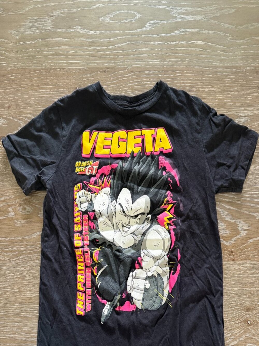 Boys Black Vegeta Dragonball Z short sleeve t-shirt tee top size XL 14-16
